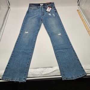 Sofia Jeans by Sofia Vergara Eden Slim Straight Super High Rise Distress Size 8